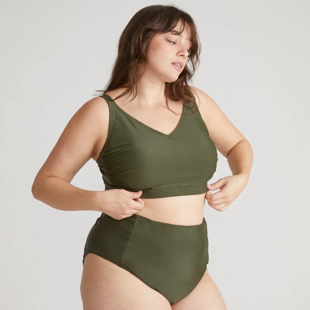 NWT Sport Bikini Swim Top - Nori Olive Green (Universal Standard size S_14-16)